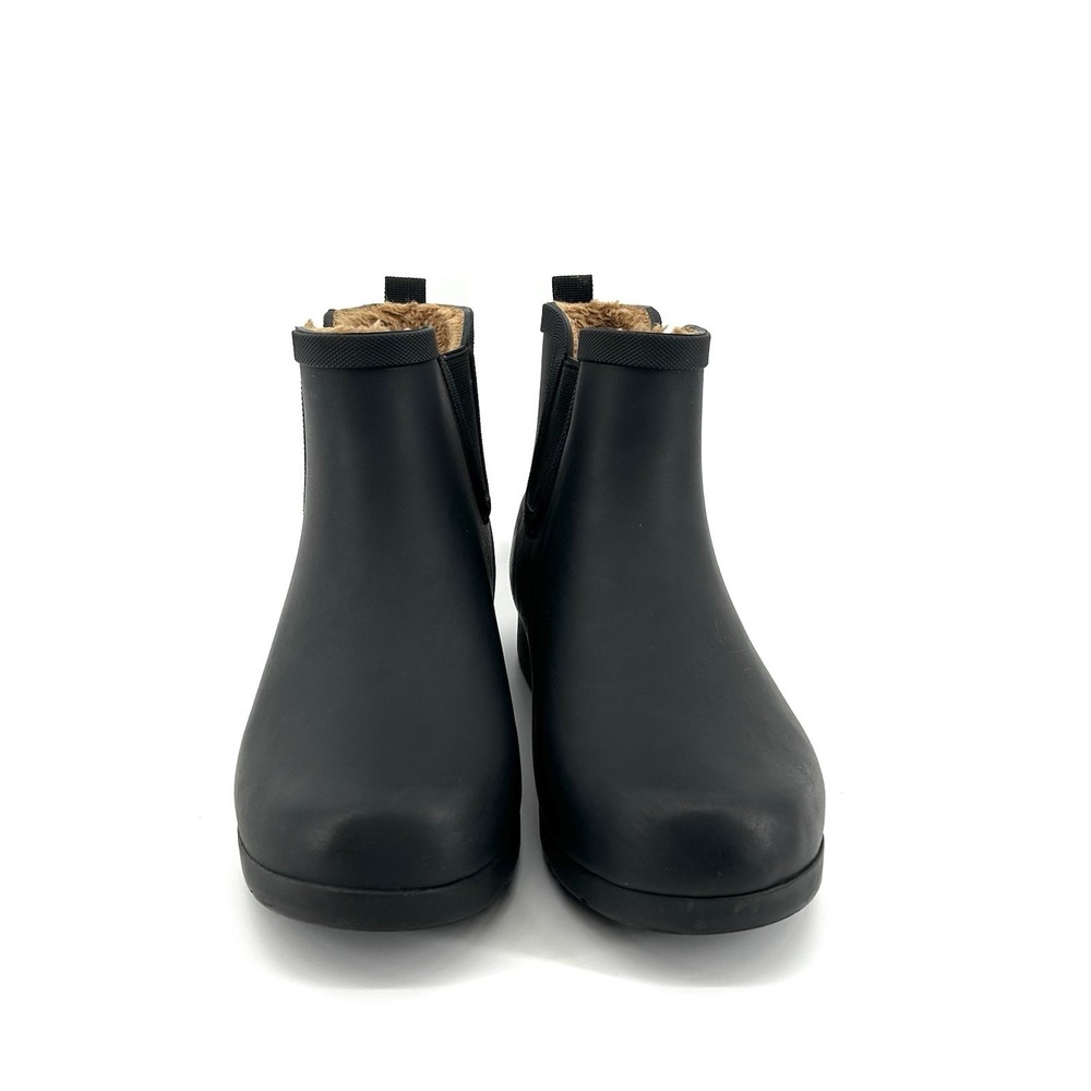 Chooka Rain Boots Womens 10 Chelsea Waterproof Black Fleece Lined Booties Rubber - Picture 4 of 10
